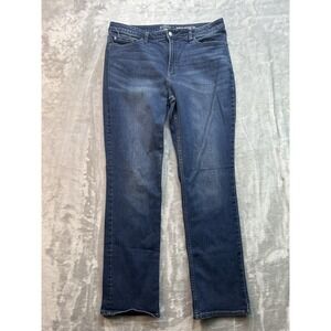 Riders By Lee Mid Rise Straight Leg Jeans Womens Plus Sz 16L Blue Stretch Denim